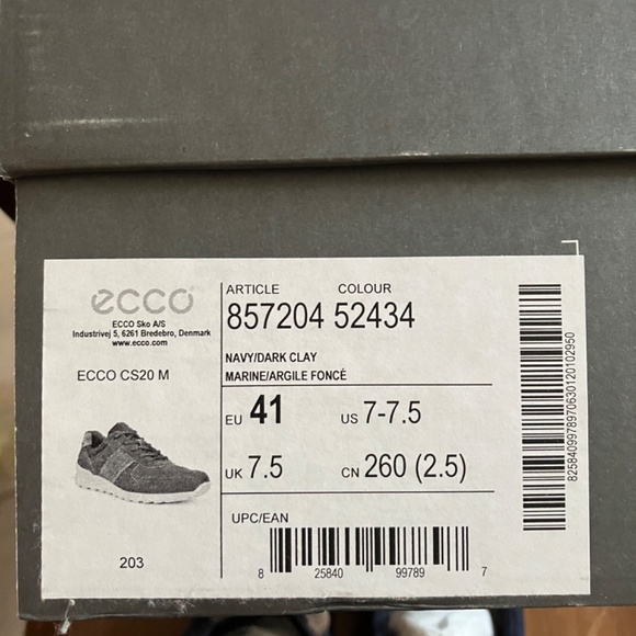 ECCO Men's CS20 Casual Trainer Sneaker / U.S. 7-7.5 / EU 41 - Picture 4 of 4